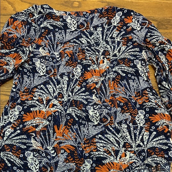 Maeve by Anthropologie Shirt Women’s XS Navy and Orange Animal Print Flowy - Picture 8 of 9